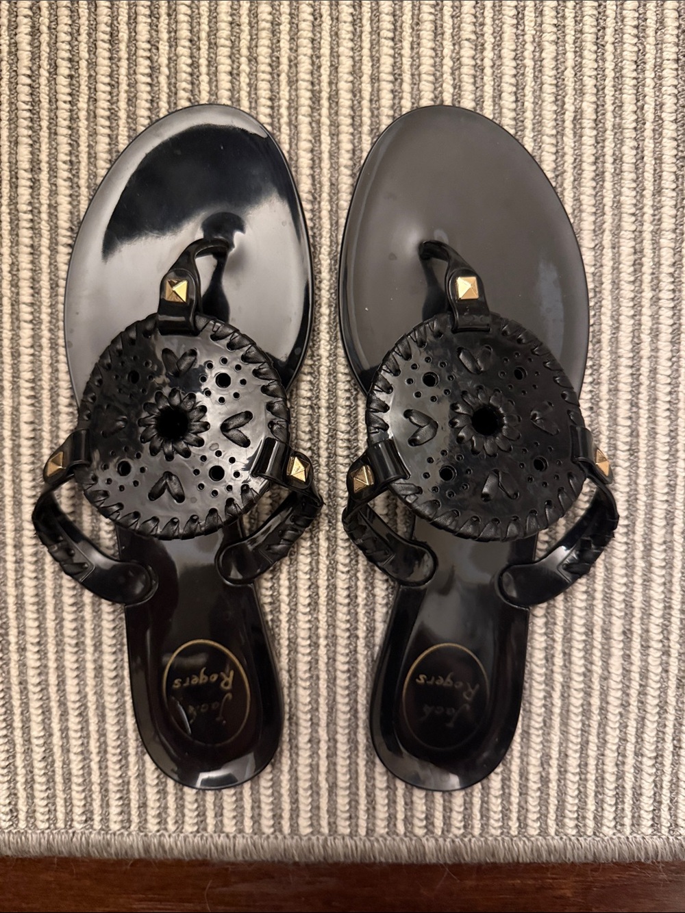 Jack Rogers Black Jelly Georgica Sandals